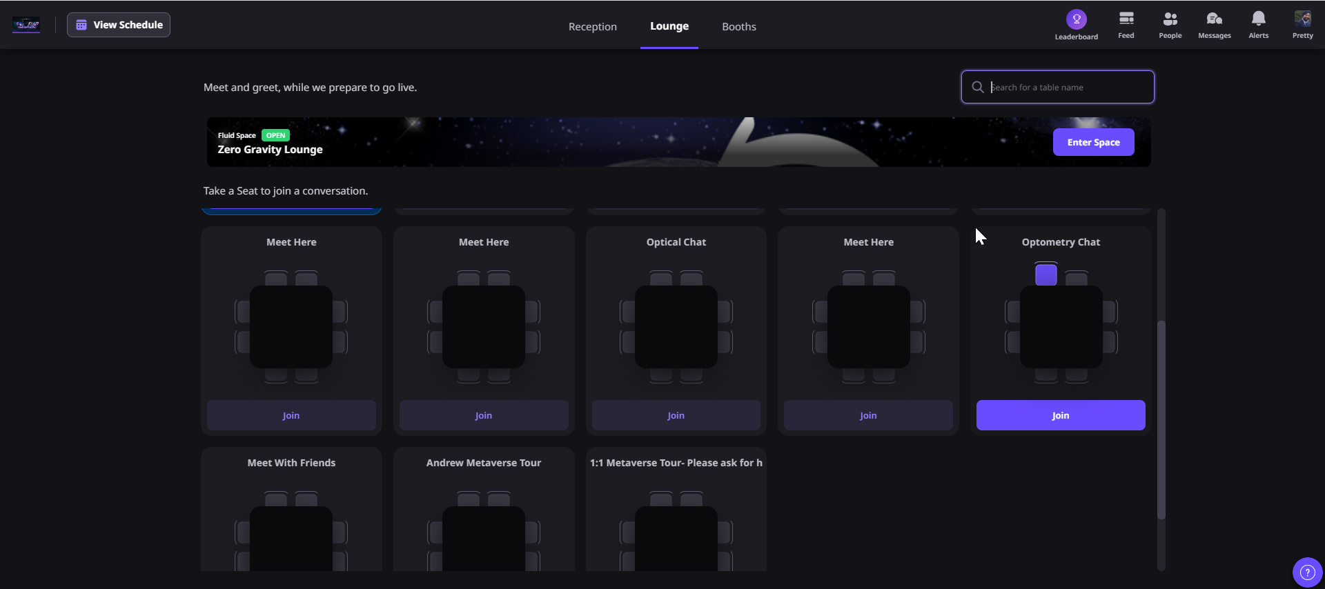 Network Table in Metaverse